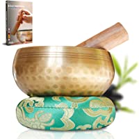Cuenco Tibetano Hecho a Mano en Nepal – Cojín- Mazo de Madera- Caja Lokta - Garantía Satisfacción 30 Días
